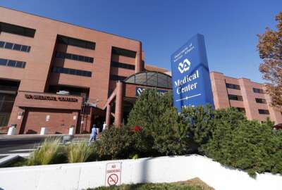 The exterior of the Department of Veterans Affairs hospital in east Denver