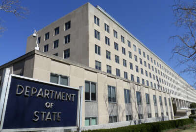 The Harry S. Truman Building, headquarters for the State Department, is seen in Washington, Monday, March 9, 2009. (AP Photo/J.  Scott Applewhite)